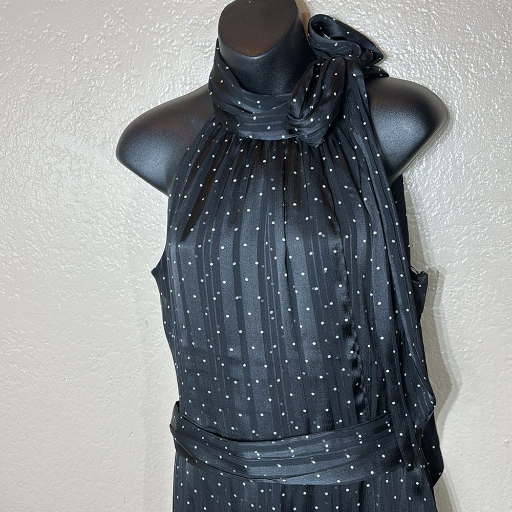 Sachin & Babi Anthropologie women’s 6 polka dot stripe halter midi dress FLAW - Picture 4 of 11